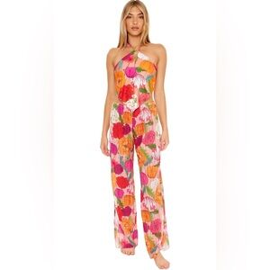 Trina Turk Revolve Women’s Sunny Bloom Split Swim Spa Cover Up Pants Medium M